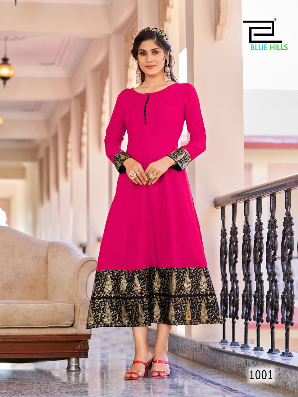 Blue Hills Bliss Fancy Festive Wear Wholesale Anarkali Kurtis Catalog